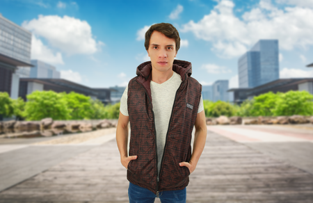 Chaleco casual doble vista caballero